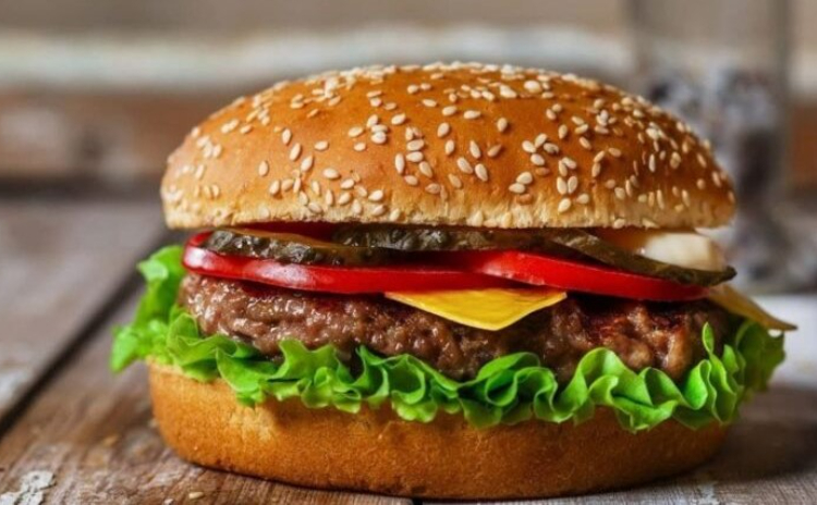 burger with seeded bun